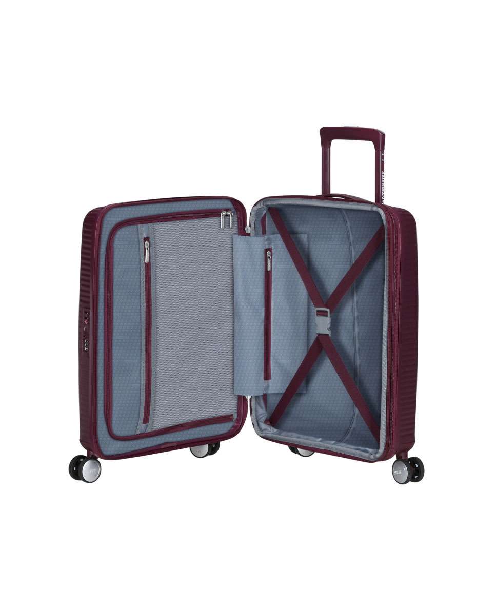 Mala de Cabine Soundbox 55cm 4 Rodas Expansível Vermelho Cereja 35.5L Vermelho-2