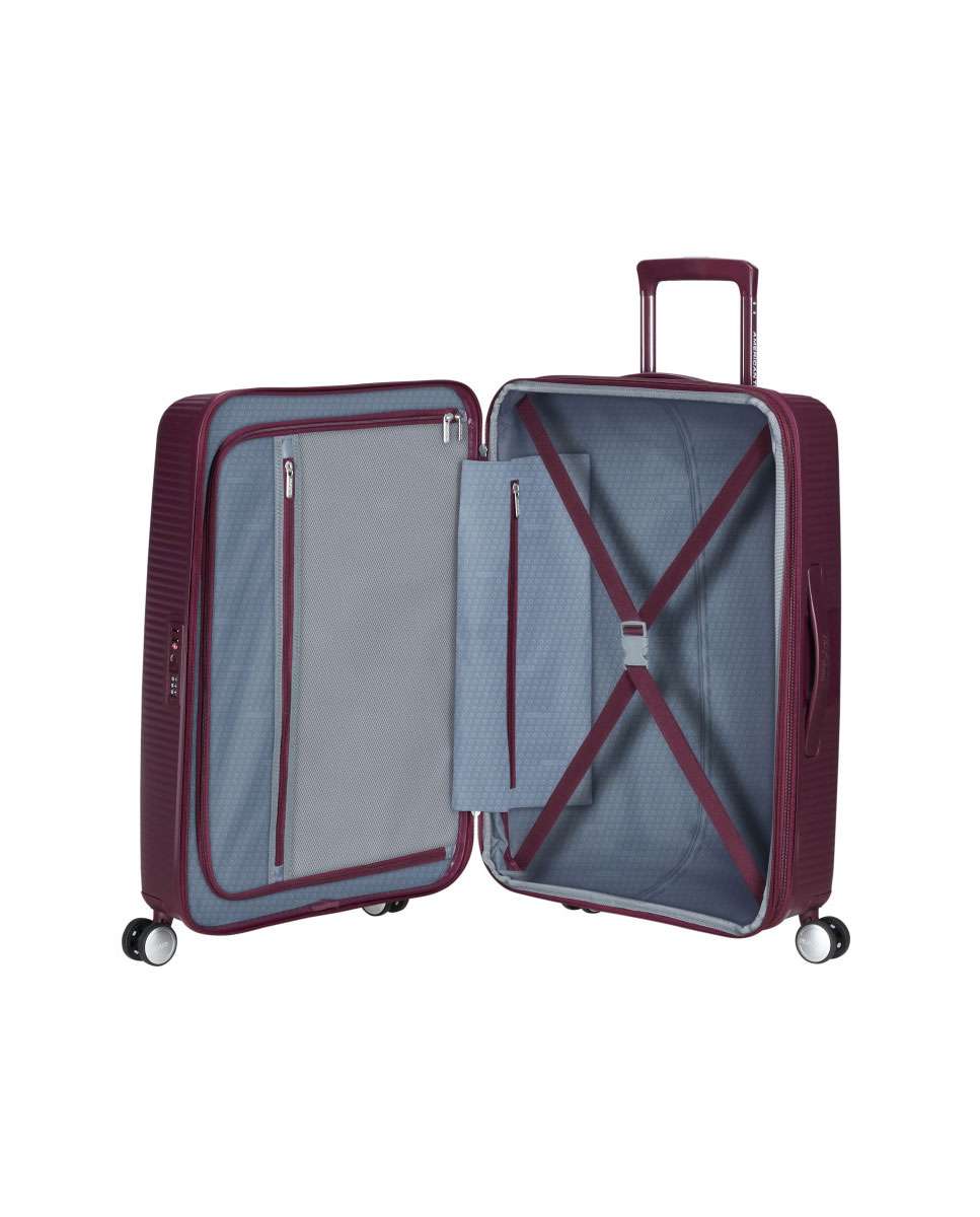 Mala de Viagem Média Soundbox 67cm 4 Rodas Expansível Vermelho Cereja 71.5L Vermelho-2