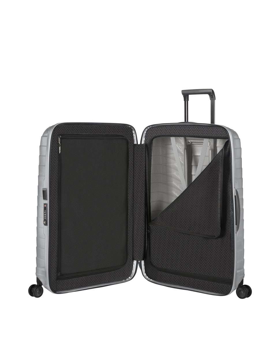 Mala de viagem média Proxis 69cm 4 rodas prateada 75L Cinzento-2