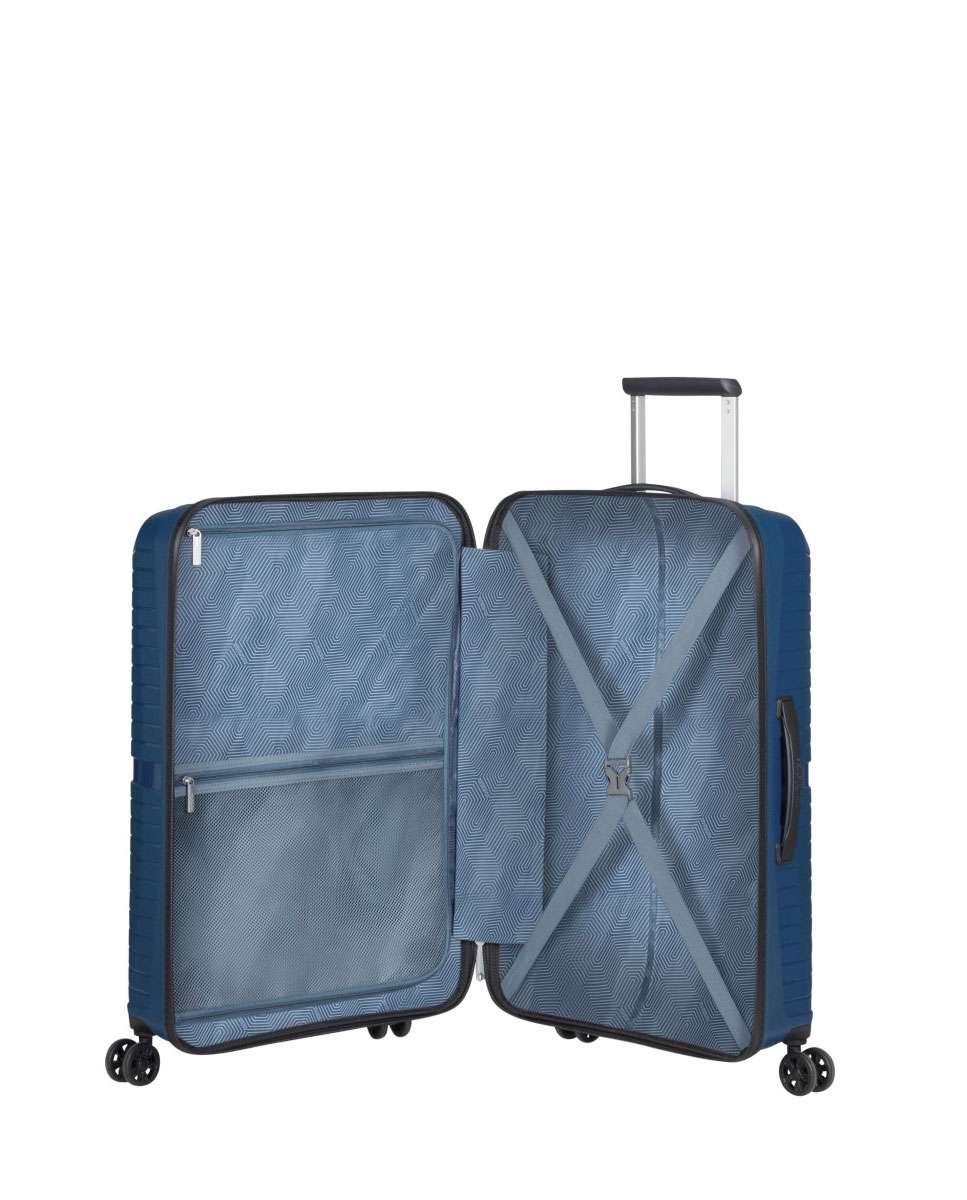 Mala de Viagem Média Airconic 67cm 4 Rodas Azul Meia-Noite 67L Azul-2