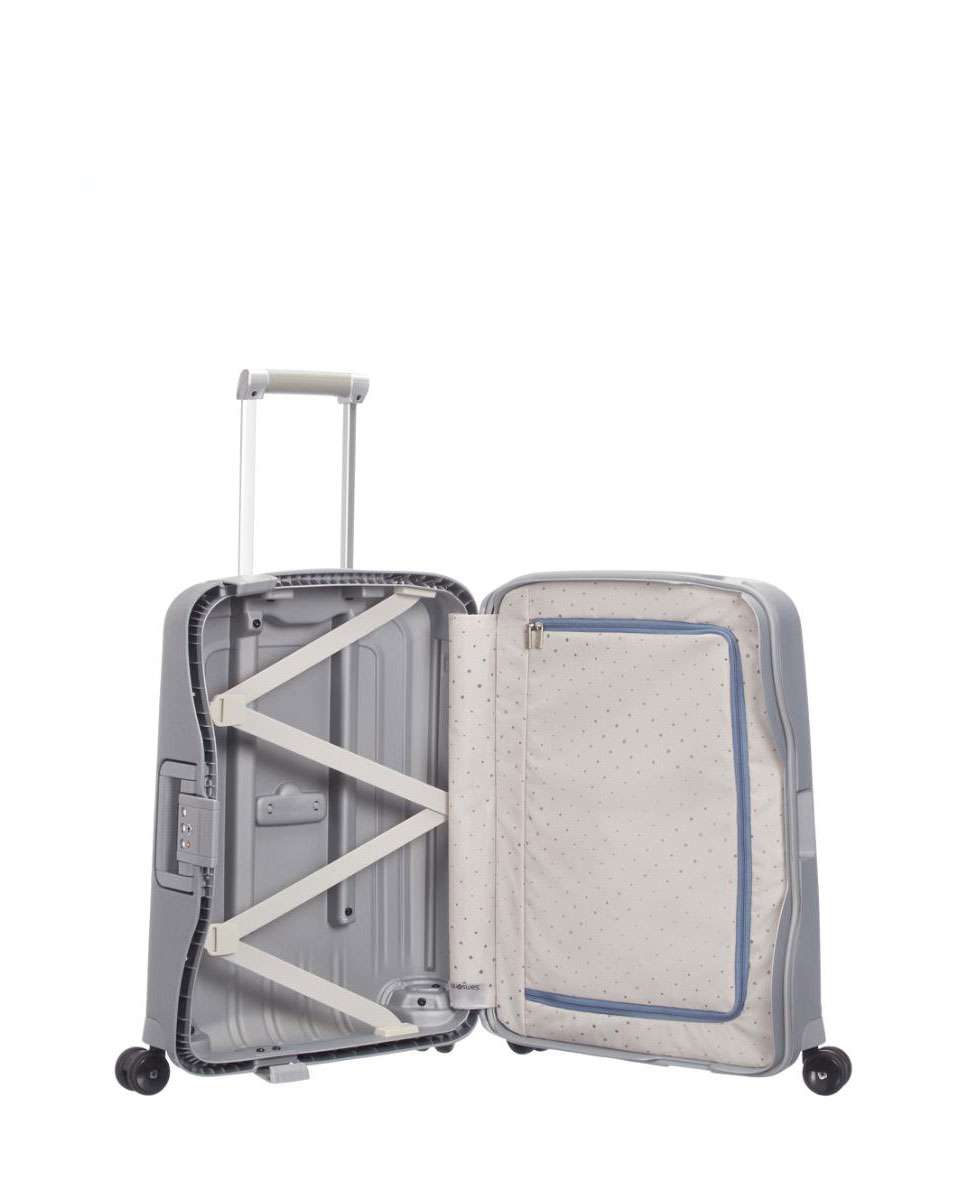 Mala de cabine S`Cure 55cm 4 rodas com fechadura prateada 34L Cinzento-2