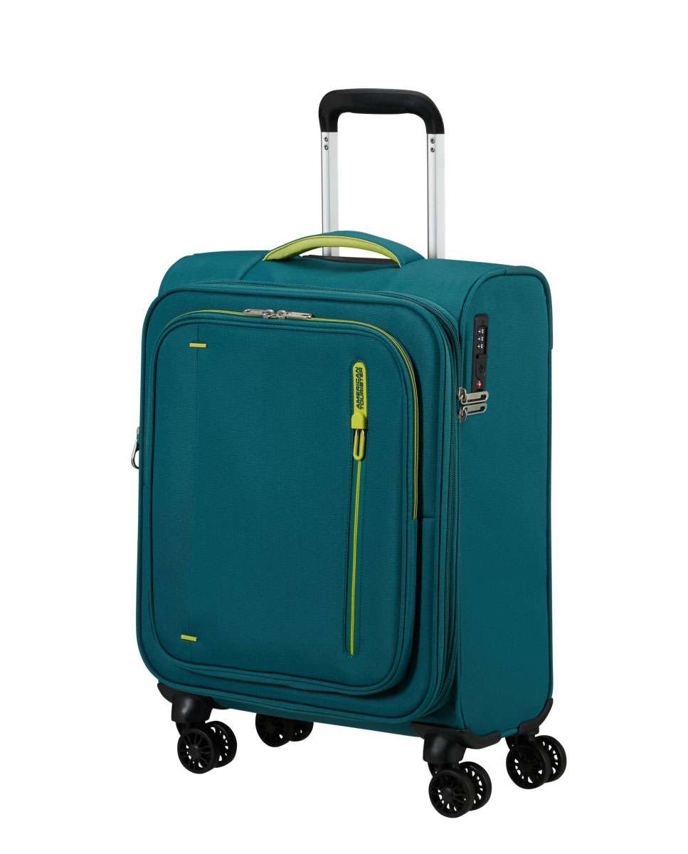 Mala de Cabine Cloudrider 55cm 4 Rodas Expansível  Azul Esverdeado 38.5L Azul-1