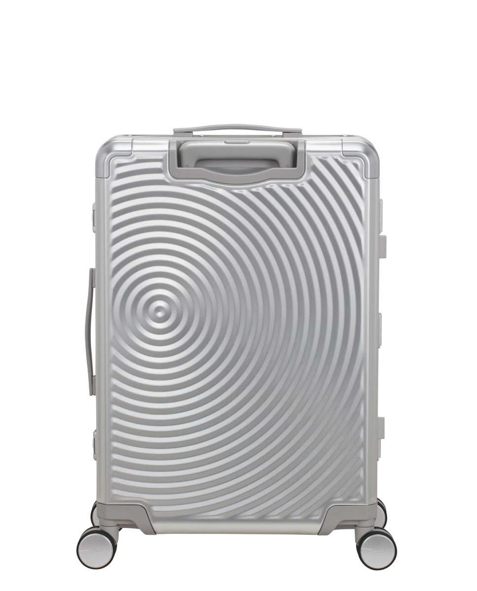 Mala de Viagem Média Soundbox Alu 68cm 4 Rodas Prata 73L Cinzento-4