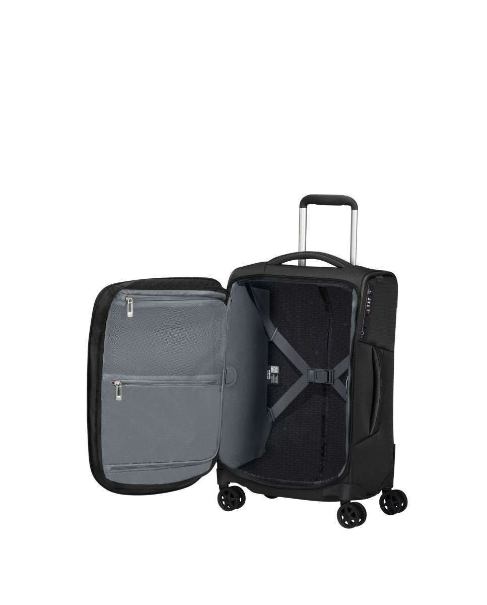 Mala de cabine Respark 55x35cm 4 rodas expansível preto 39L Preto-2