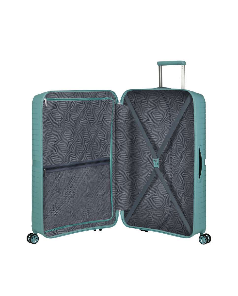 Mala de Viagem Grande Airconic 77cm 4 Rodas Azul Turquesa 101L Azul-2