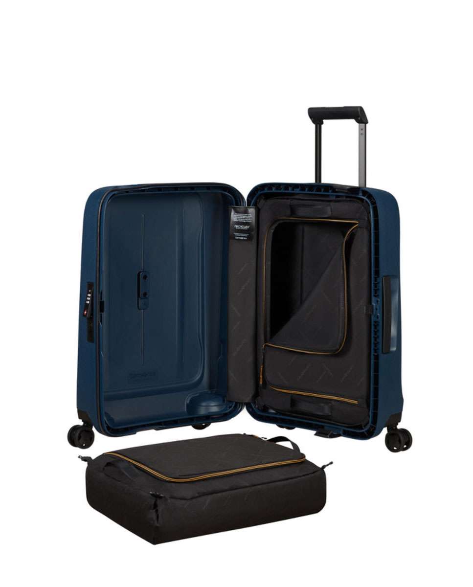 Mala de cabine Essens 55x20cm 4 rodas azul 39L Azul-3