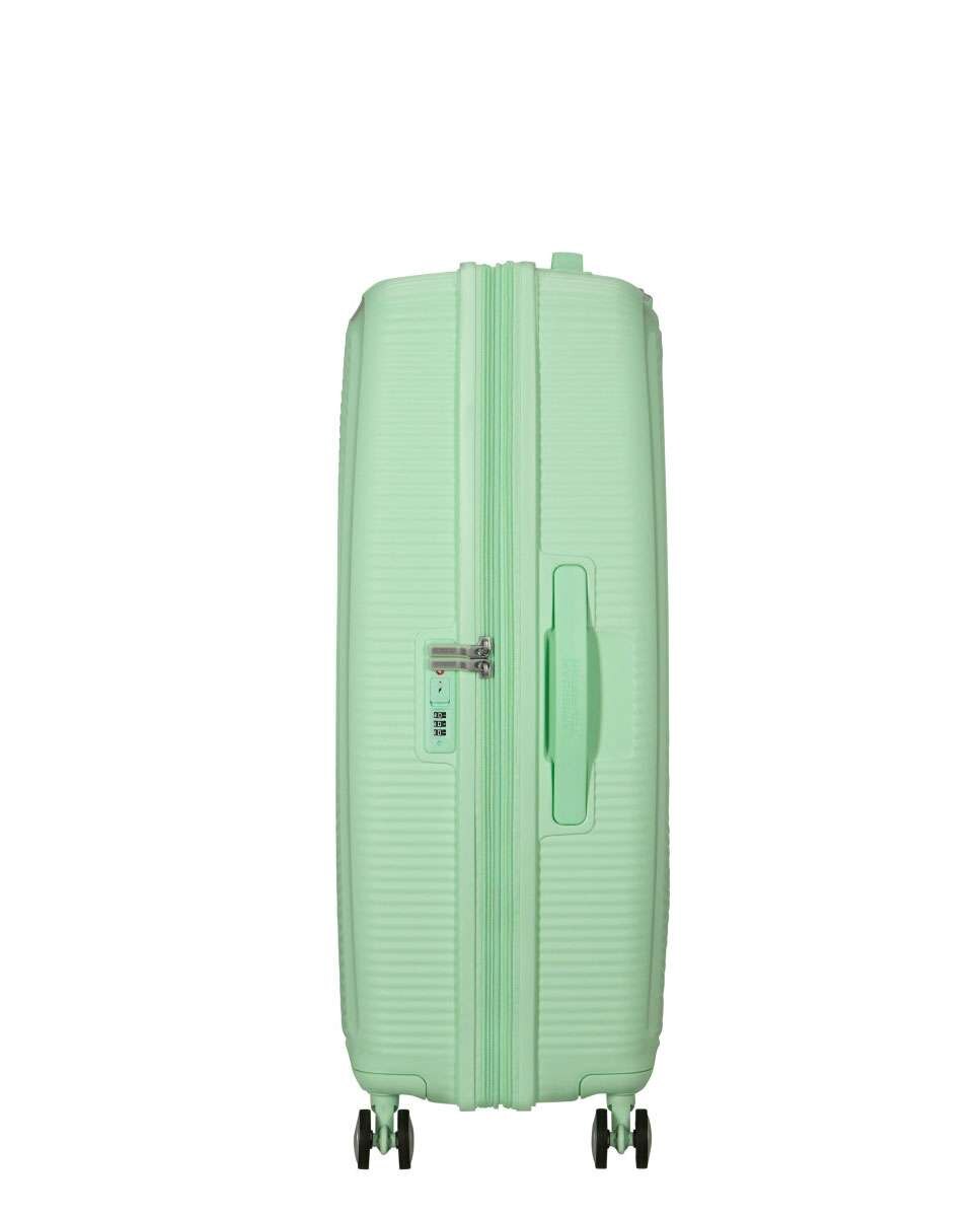 Mala de Viagem Grande Soundbox 77cm 4 Rodas Expansível Verde Pastel 97L Verde-3