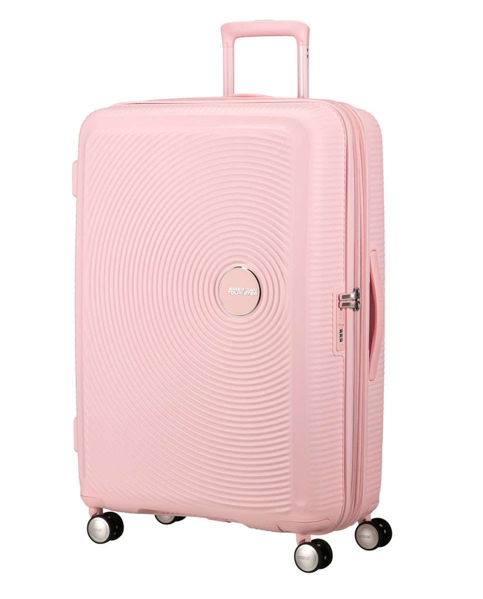 Mala de Viagem Grande Soundbox 77cm 4 Rodas Expansível Rosa 97L Rosa-1