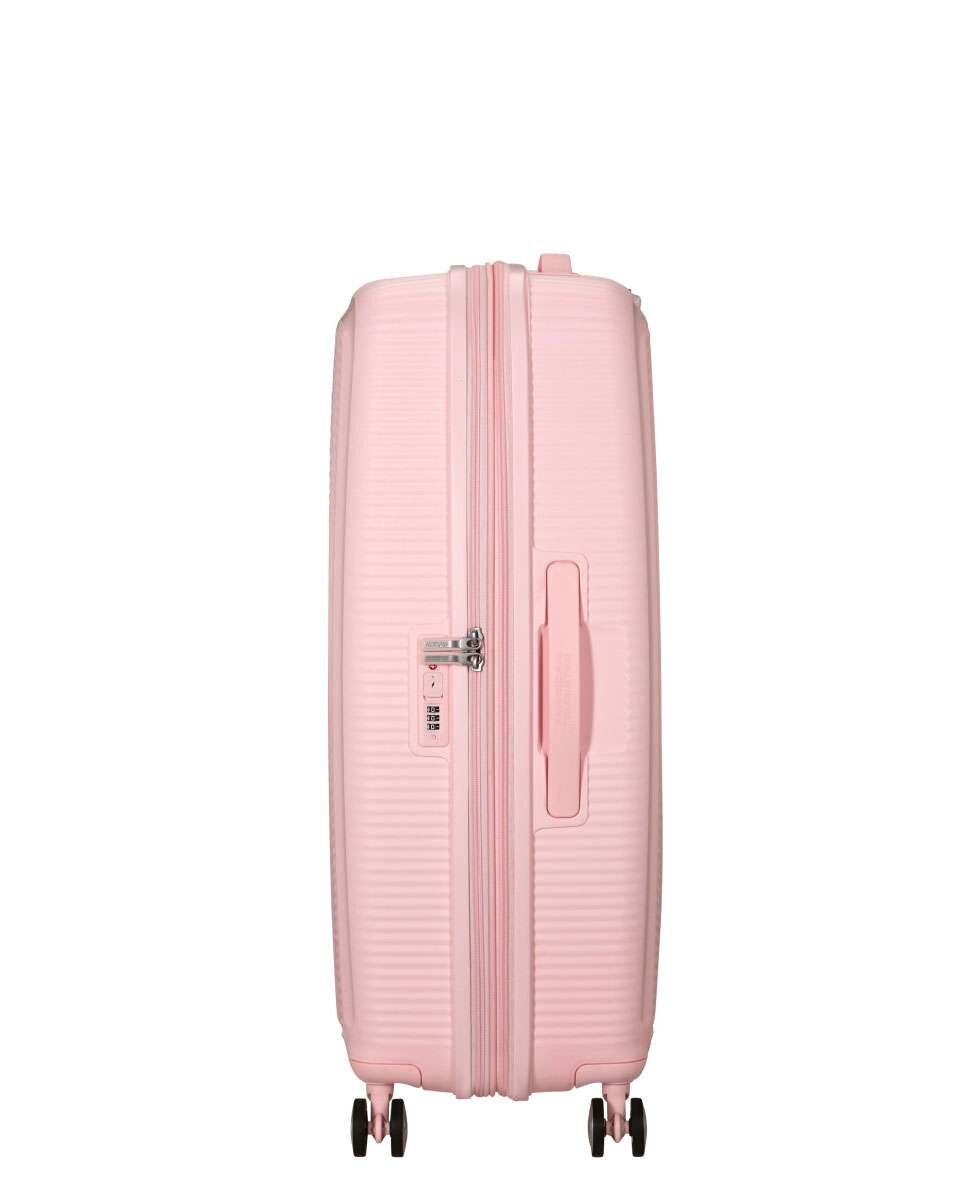 Mala de Viagem Grande Soundbox 77cm 4 Rodas Expansível Rosa 97L Rosa-3