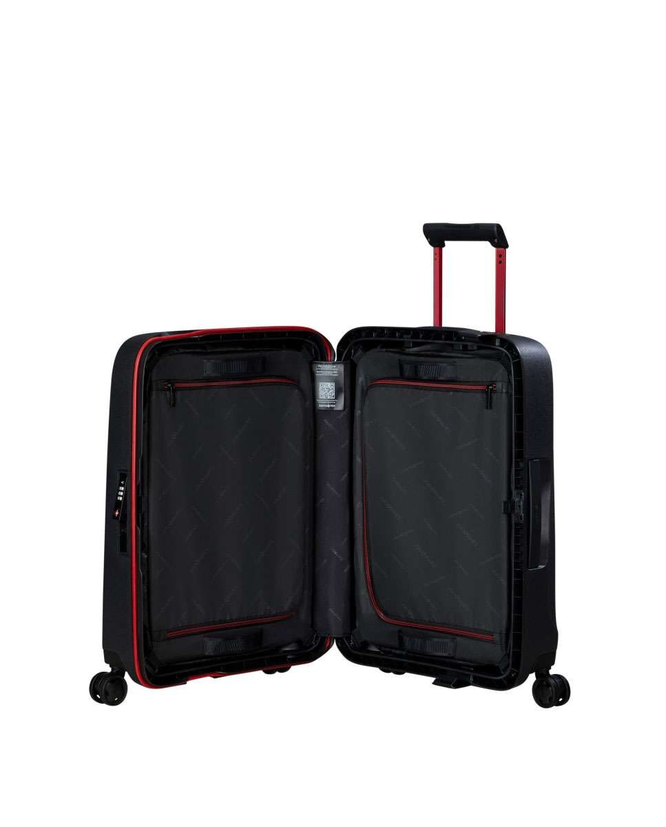 Mala de Cabine Essens 55cm 4 Rodas Preto/Vermelho 39L Preto-2
