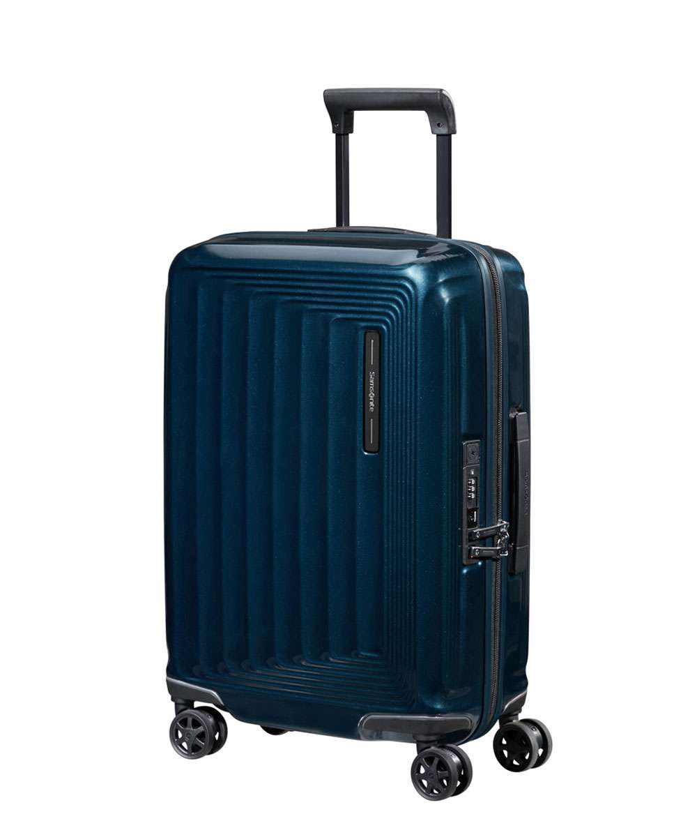 Imagem 0 de Mala de cabine Nuon 55cm 4 rodas expansível azul-metálico 38L