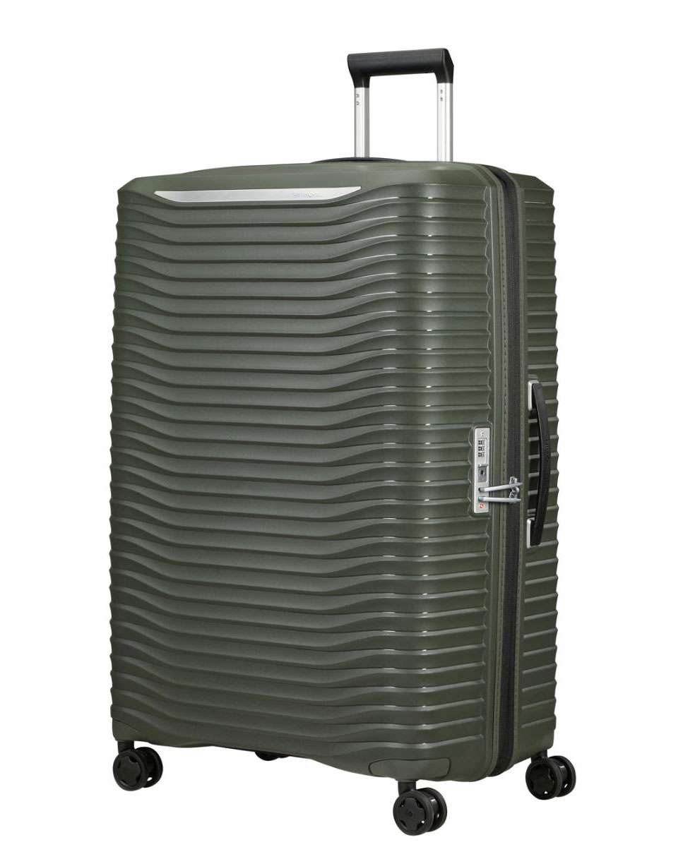 Mala de viagem grande Upscape 81cm 4 rodas expansível verde tropa 133L Verde-1