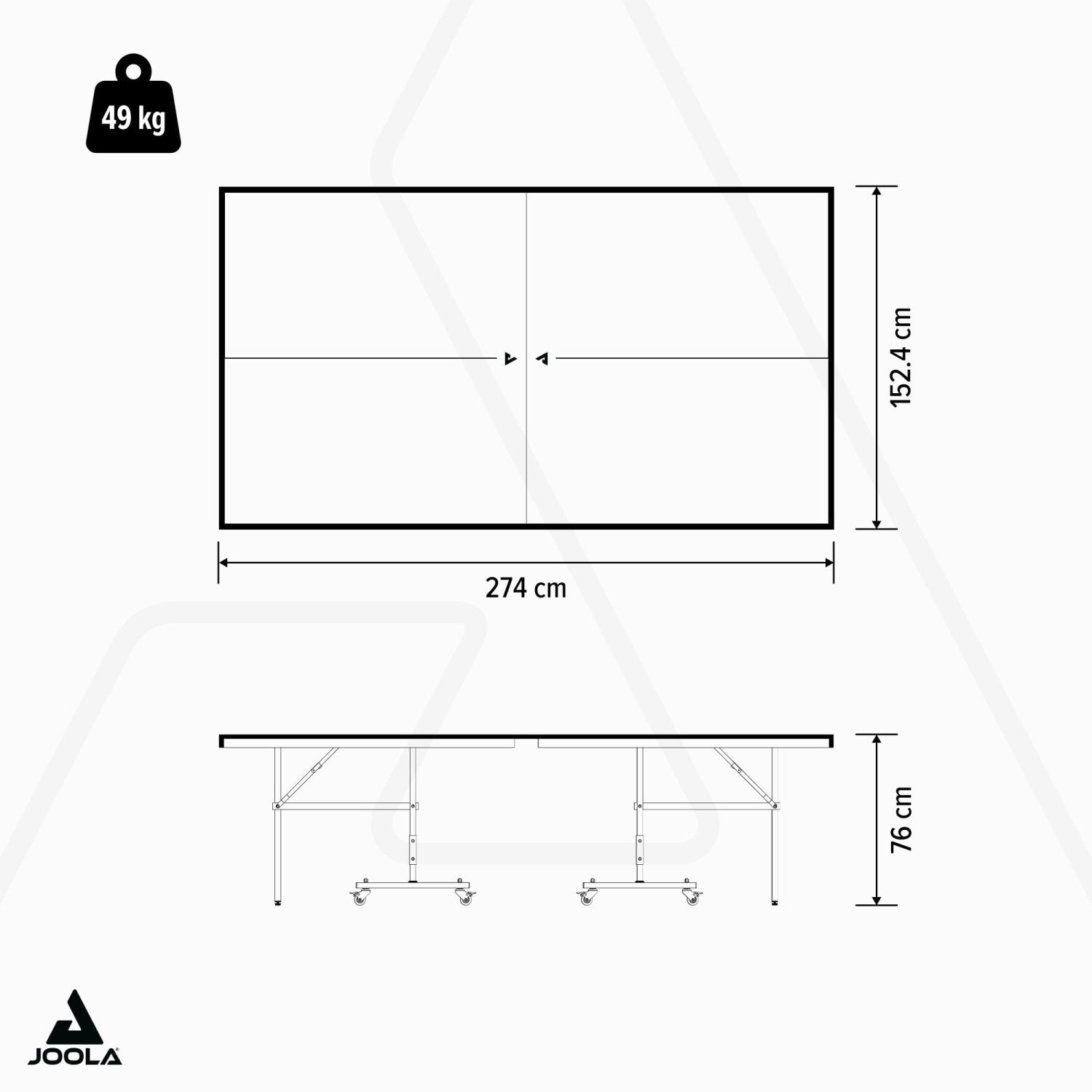 Mesa de Ping Pong para Exterior J100a Rede Incluída Joola, Montagem Não Incluída Cinzento-escuro-7