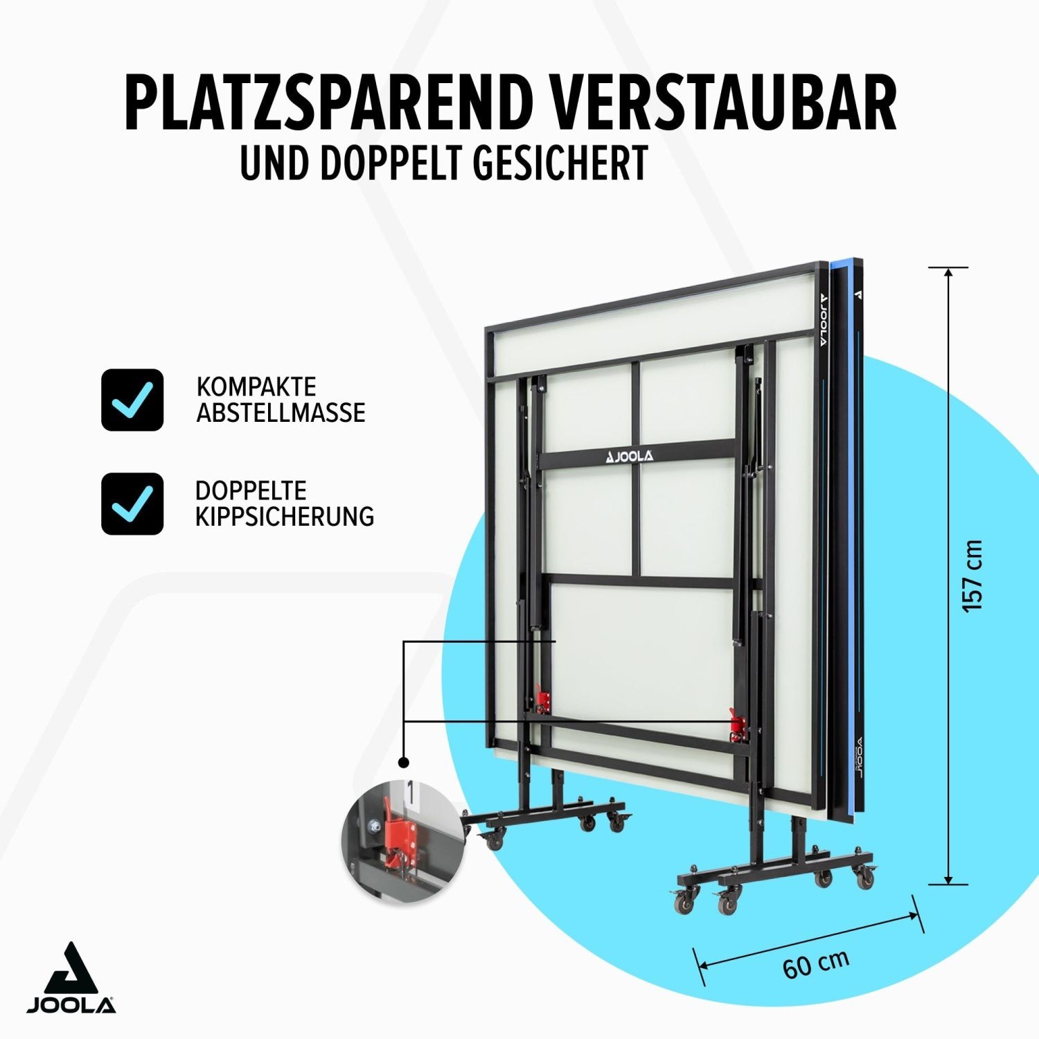 Mesa de Ping Pong para Exterior J100a Rede Incluída Joola, Montagem Não Incluída Cinzento-escuro-8