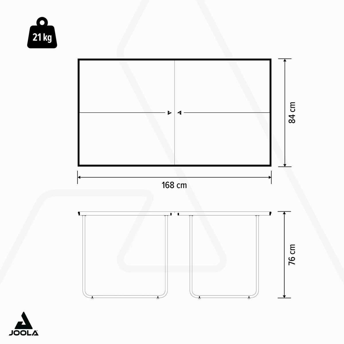Mesa de Ping Pong para Interior Midsize Rede Incluída Joola Preto-8
