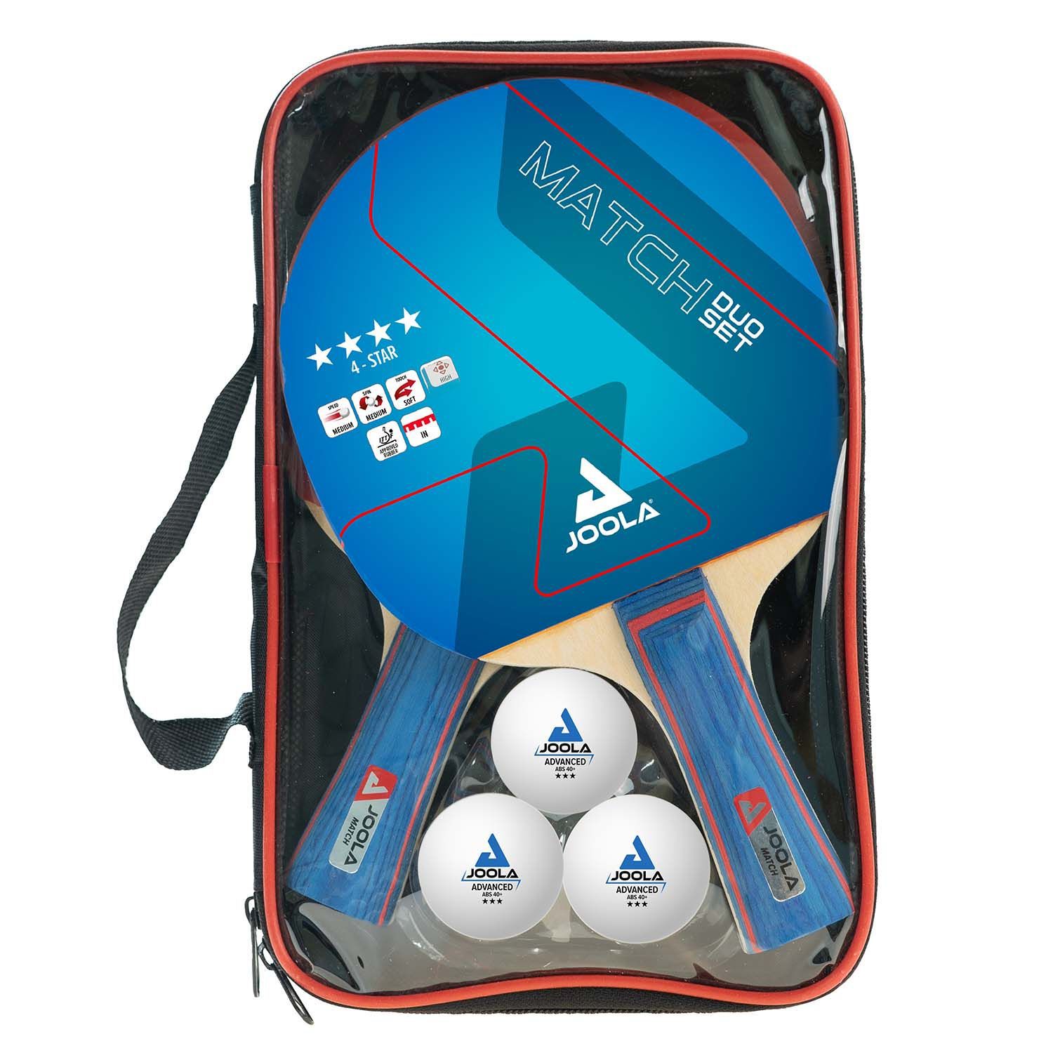 Set de Ténis de Mesa com 2 Raquetes, 3 Bolas e Bolsa Duo Joola Vermelho-2