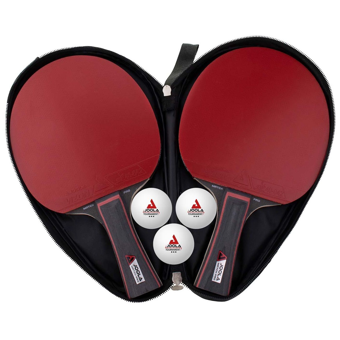 Set de Ténis de Mesa com 2 Raquetes, 3 Bolas e Bolsa Duo Pro Joola Vermelho-2