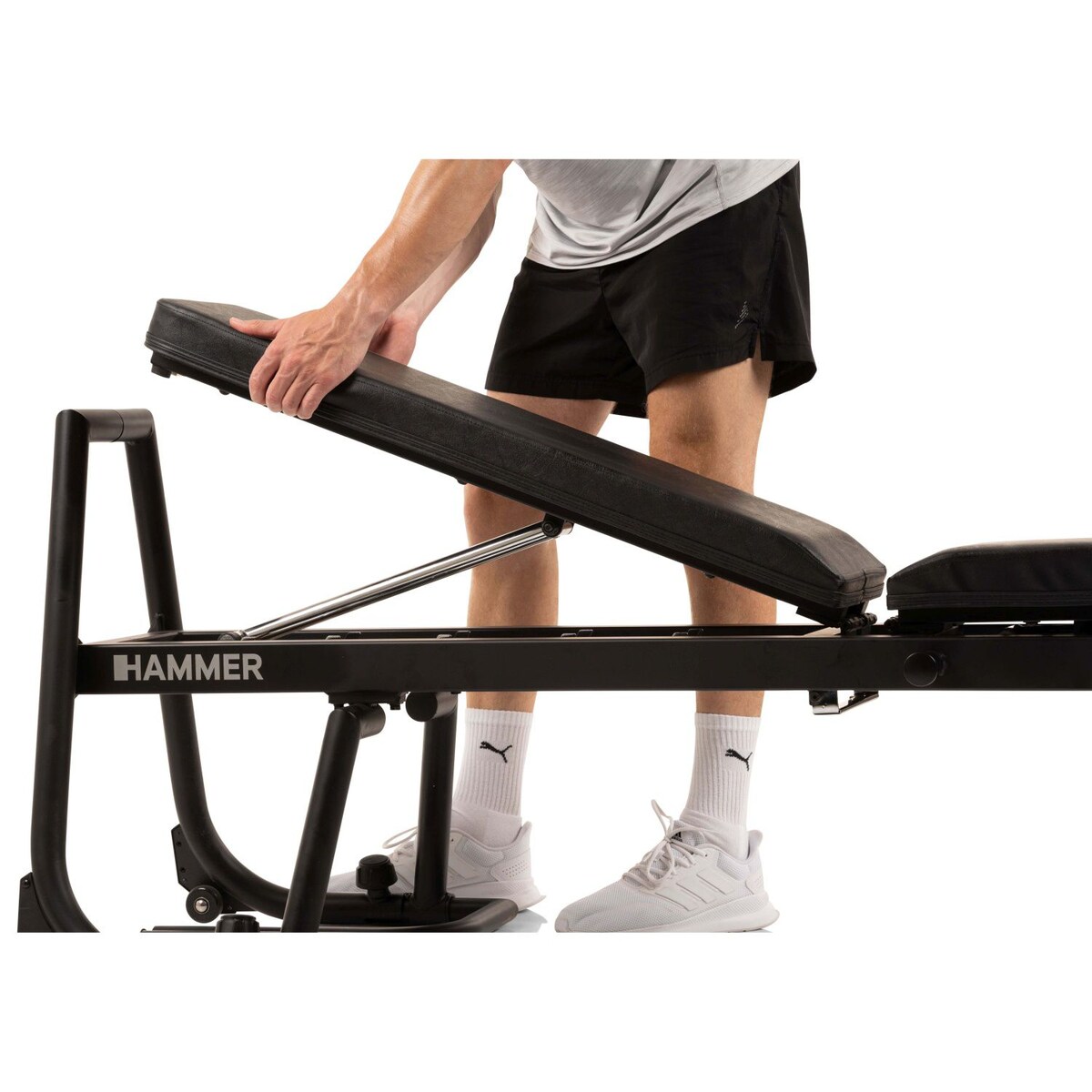 Banco e Barra de Flexões e Abdominais Hammer com Envio Incluído, Montagem Não Incluída Metálico-5