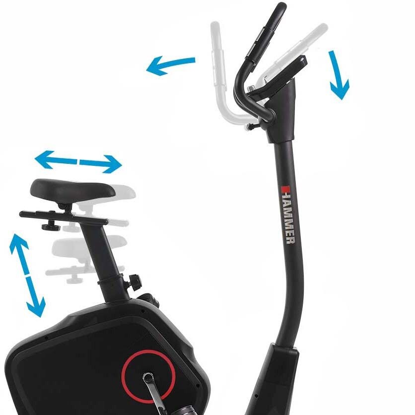Bicicleta estática Cardio XT6 BT Hammer montagem e ativação incluído Preto-4
