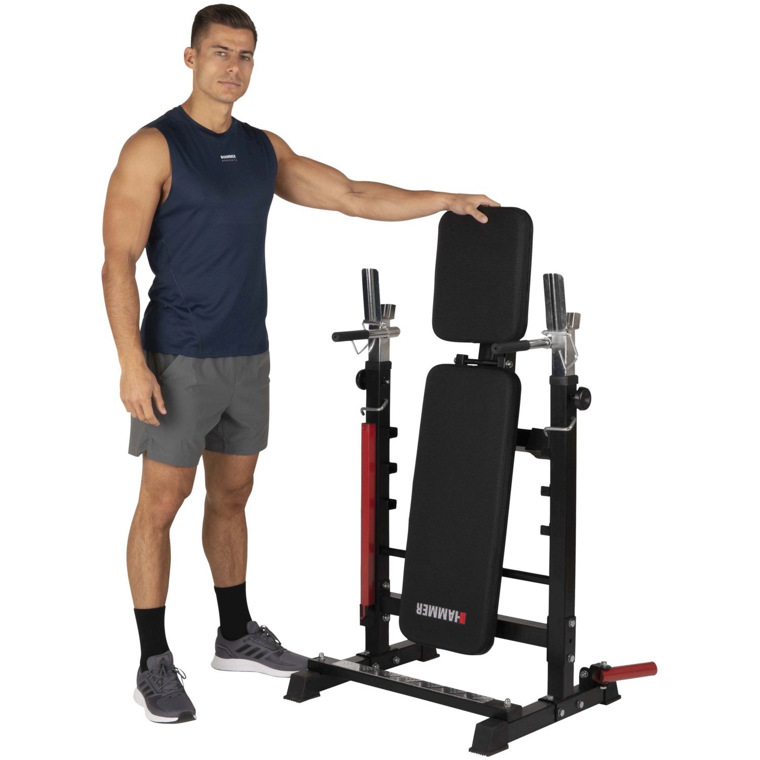 Banco e suporte para barra larga Force 4.0 Hammer Preto-3