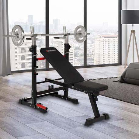 Banco e suporte para barra larga Force 4.0 Hammer Preto-7