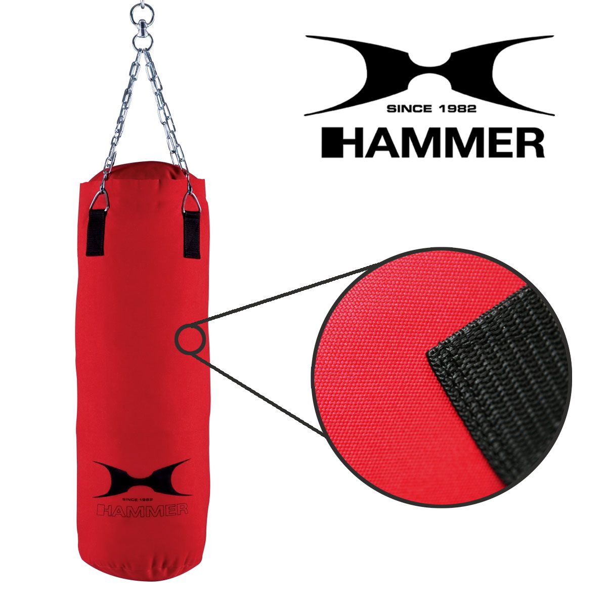 Saco de Boxe Fit 80x30 Cm Hammer Vermelho-2