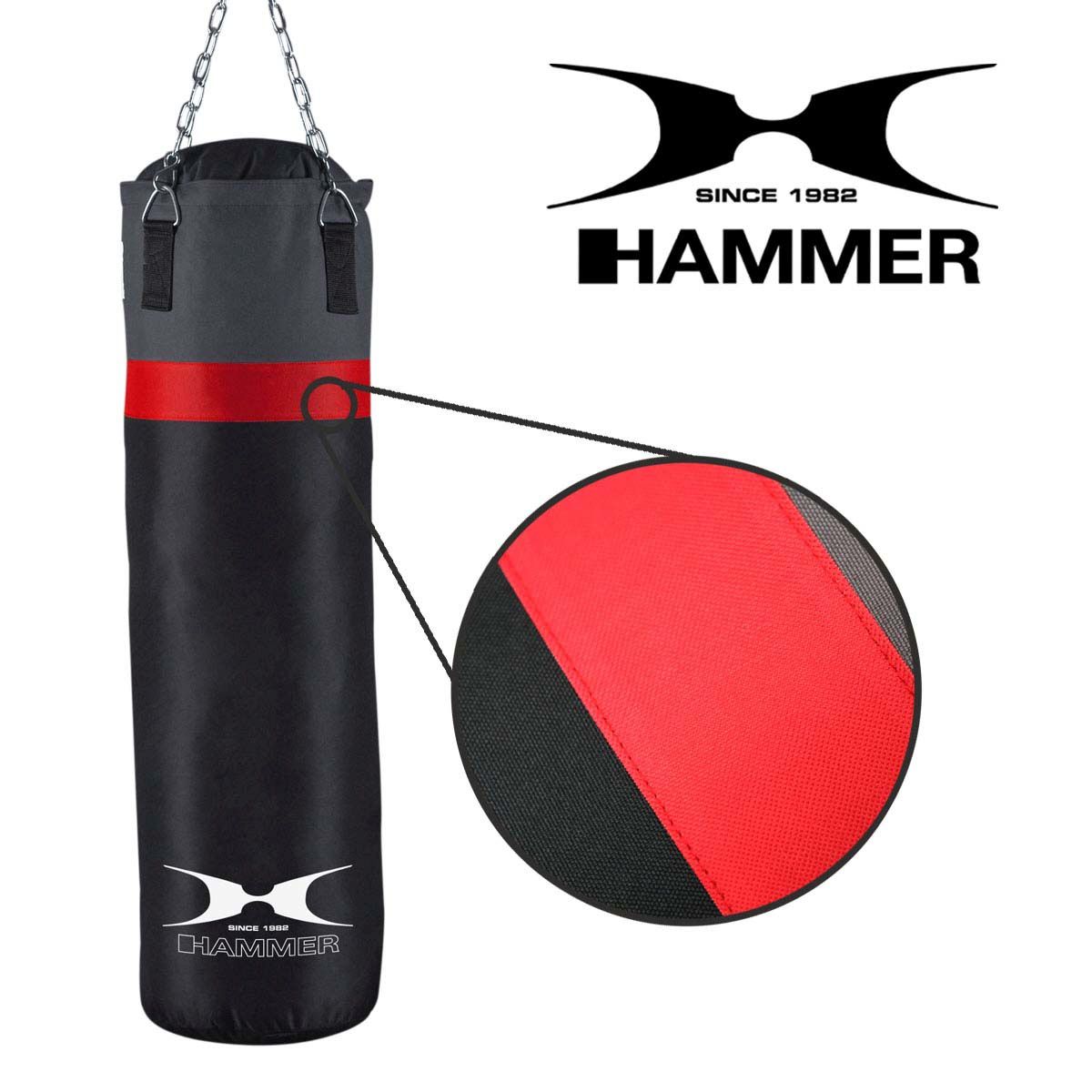 Saco de Boxe Cobra 100x30 Cm Hammer Preto-2