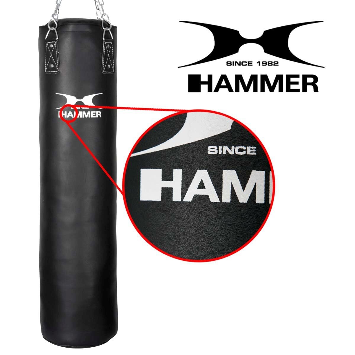 Saco de Boxe em Couro Sintético Hammer Preto-2