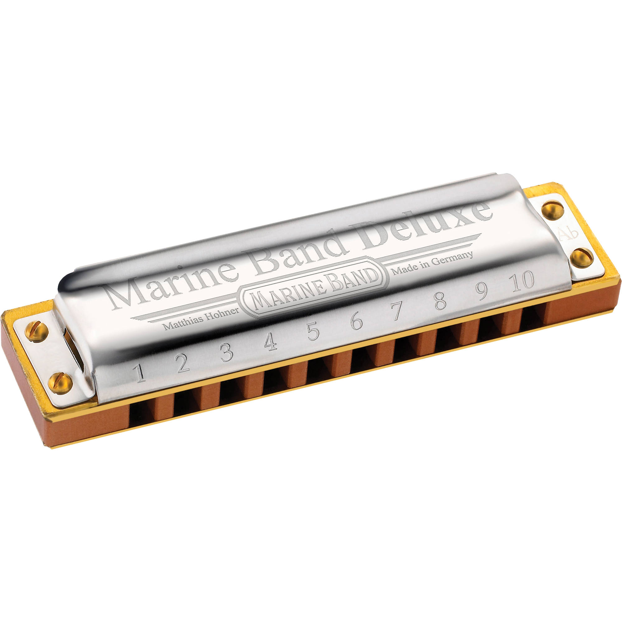 Acordeão Hohner Marine Band Deluxe Afinação DB Prata-1