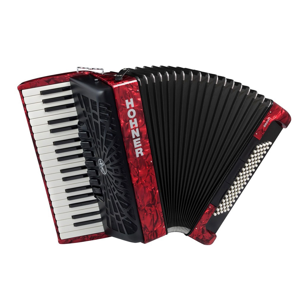 Imagem 0 de Acordeão de Piano Cromático Hohner Bravo III 80 Vermelho 2019 (Silentkey)