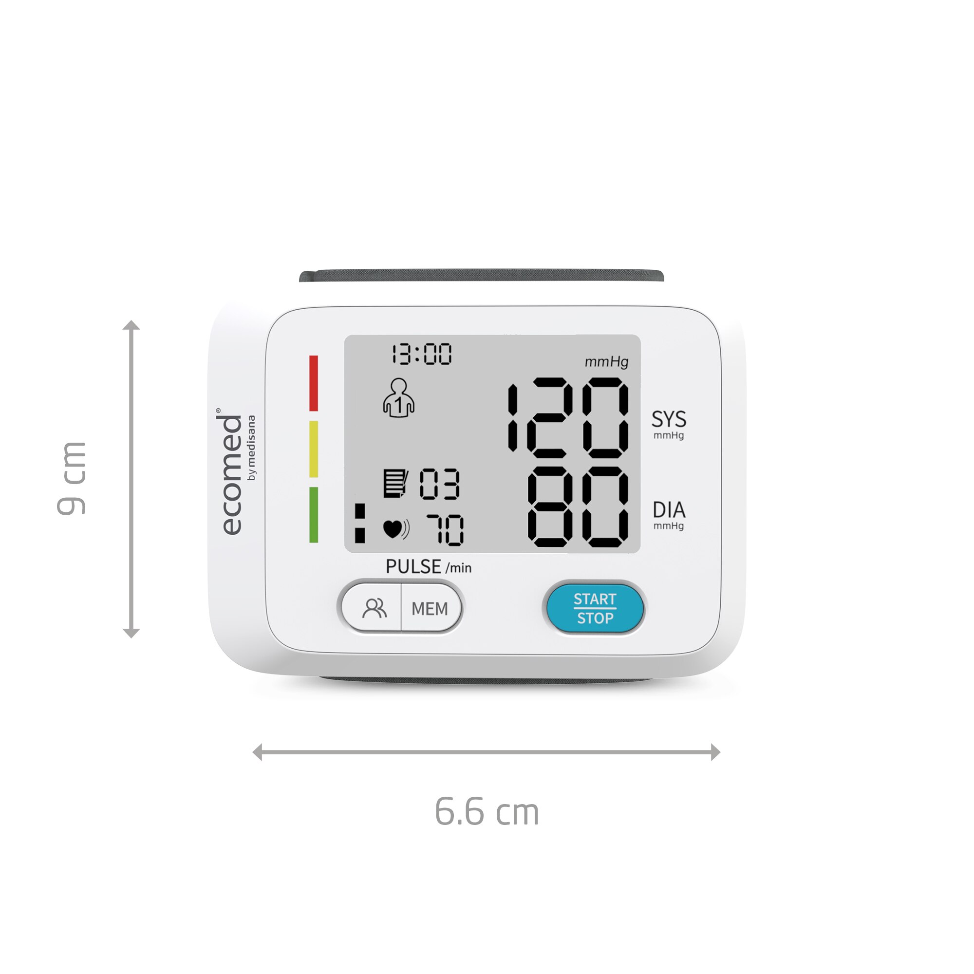 Monitor de tensão arterial de braço superior Medisana Ecomed BW-83E com deteção de arritmia Branco-2