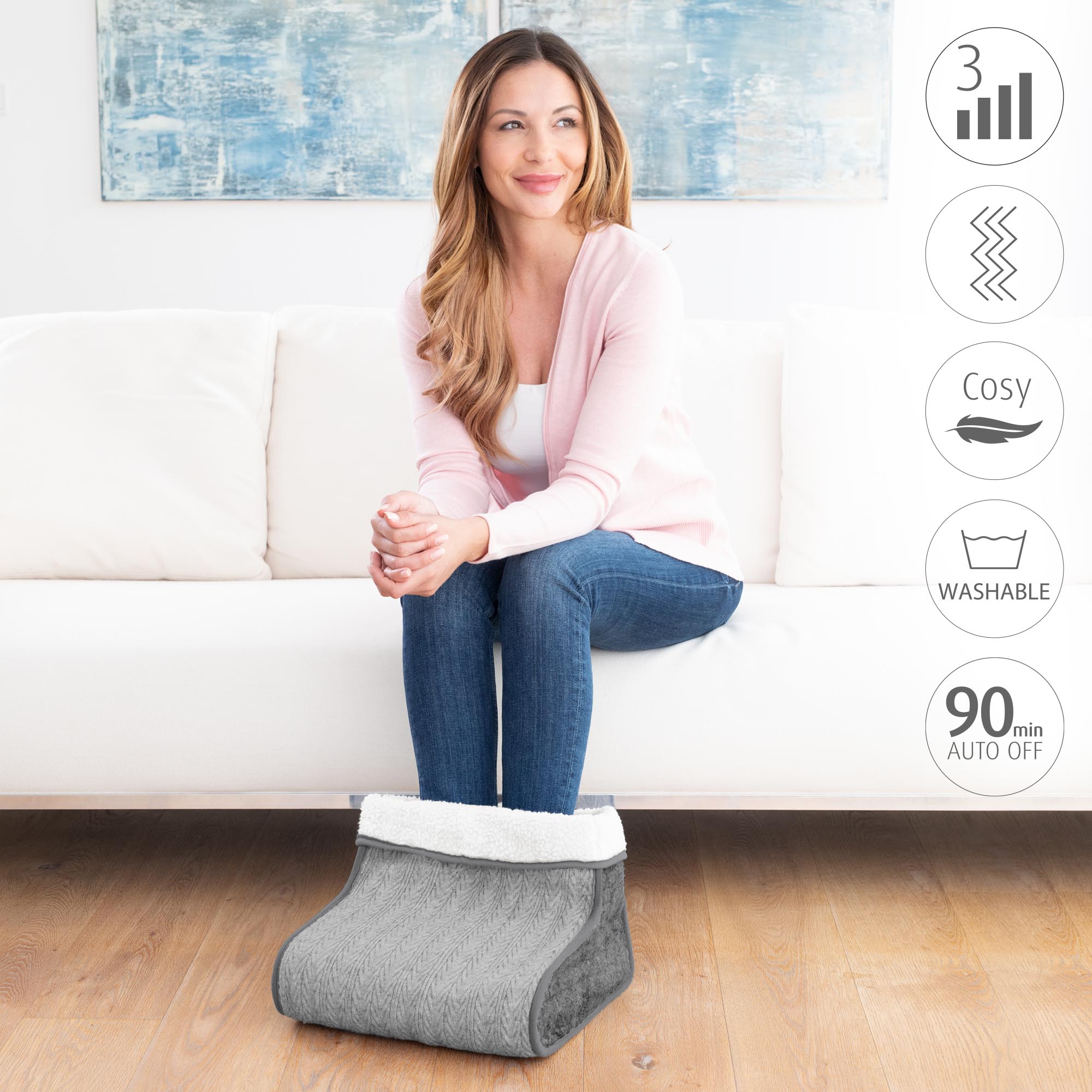 Aquecedor de pés em malha Medisana FW 150 Cinzento-4
