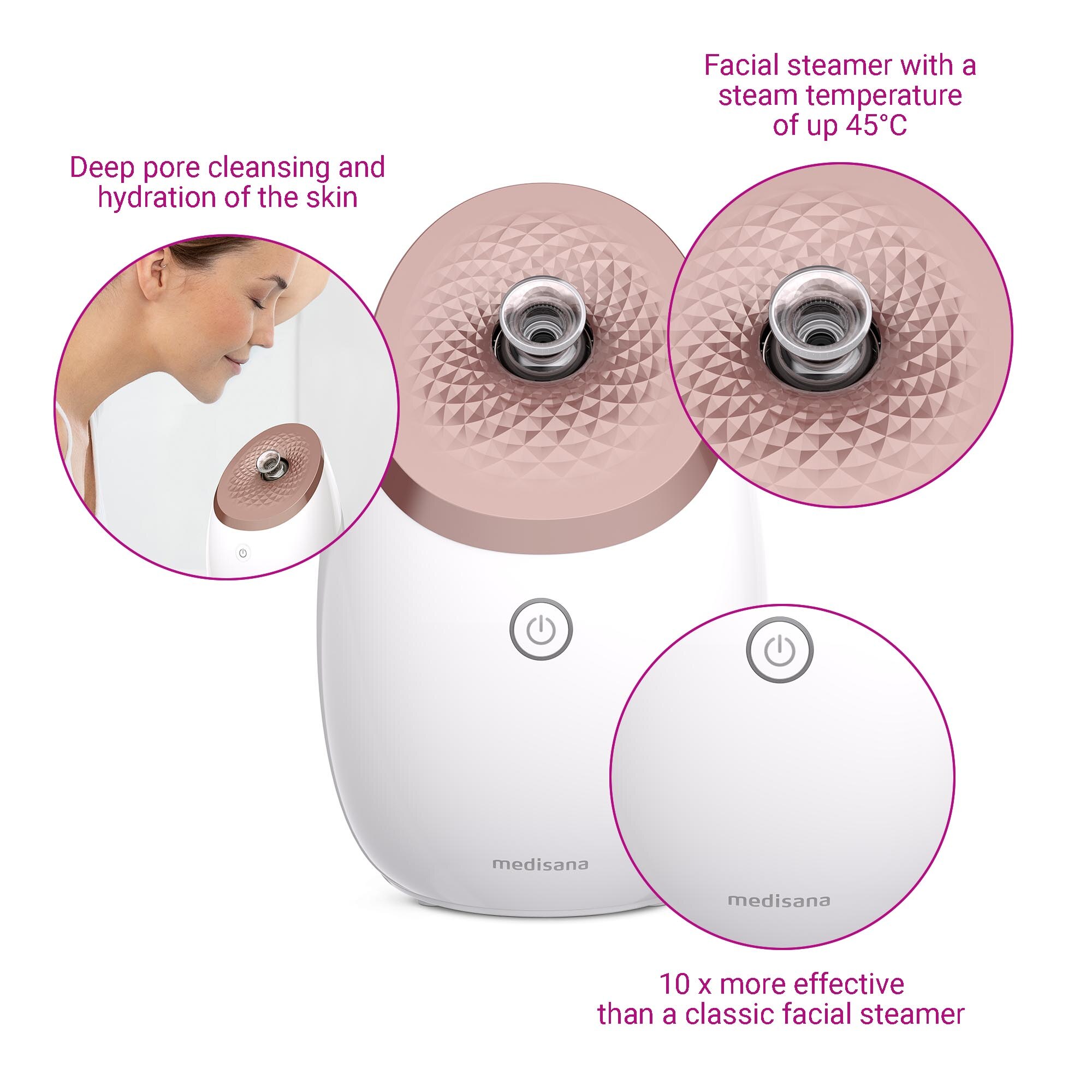 Sauna Facial Nanoiónica Medisana DS 600 com Tecnologia UV Branco-4