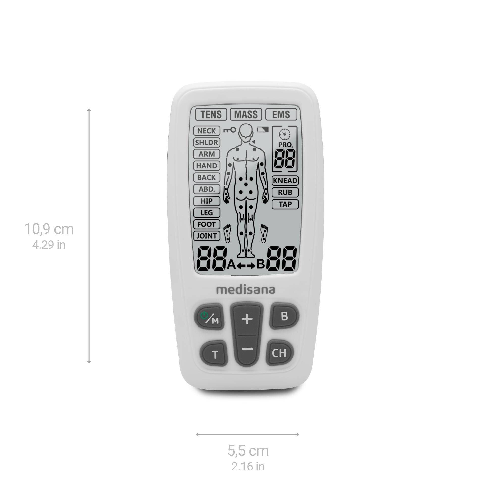Electroestimulador com Programas TENS EMS e Função de Massagem Preto-2