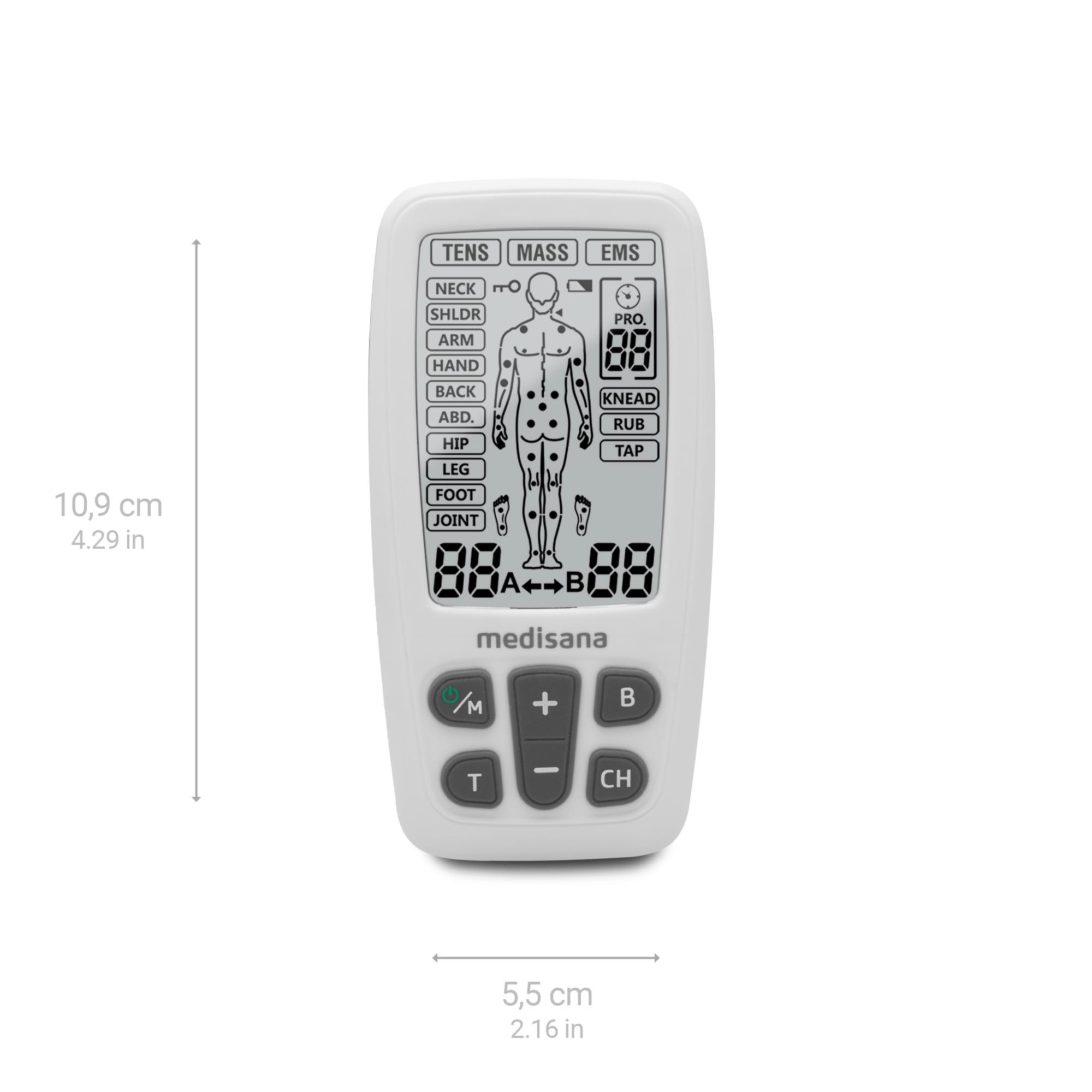 Electroestimulador com Programas TENS EMS e Função de Massagem Preto-3
