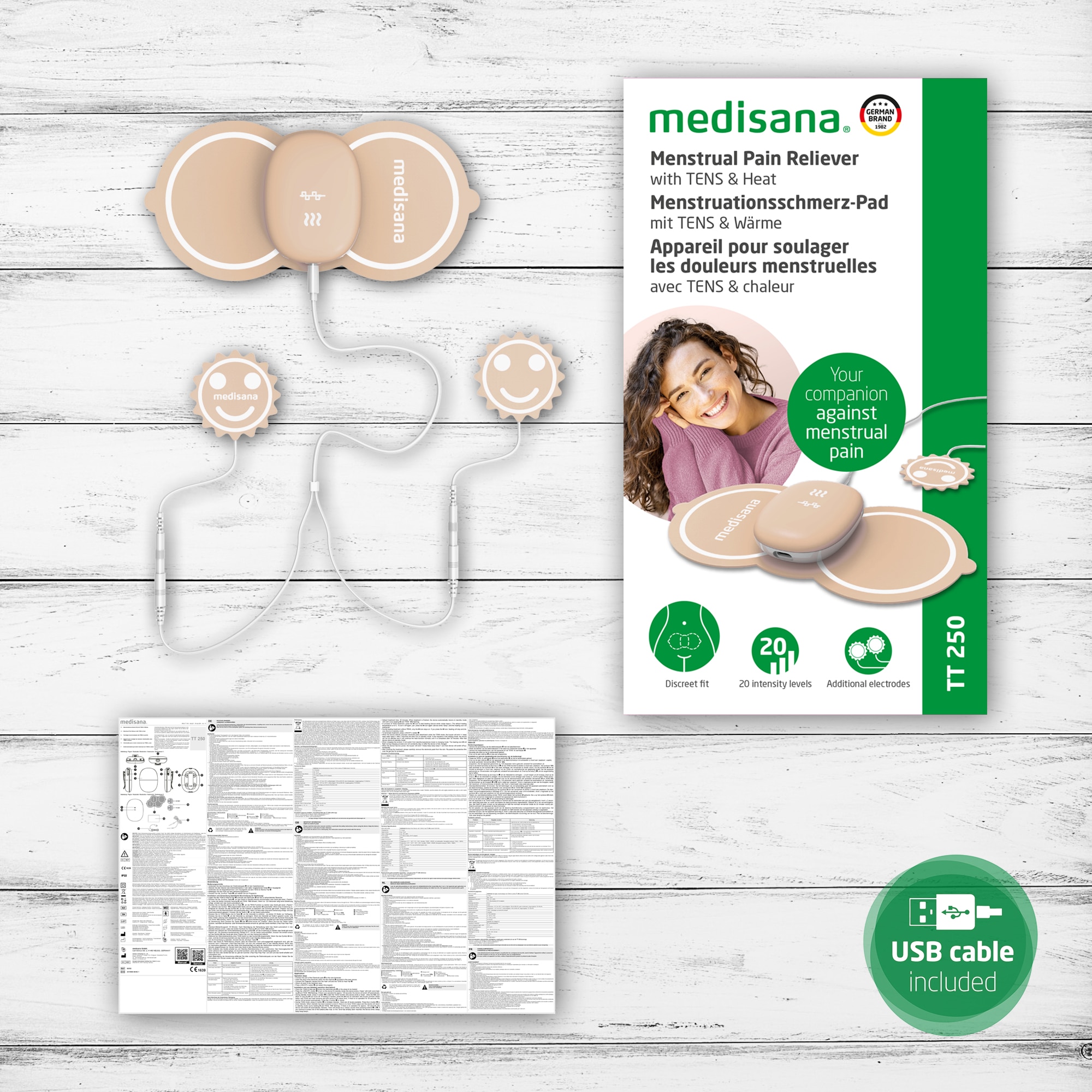 Dispositivo para alívio da dor menstrual Medisana TT 250 com TENS e calor Rosa-6