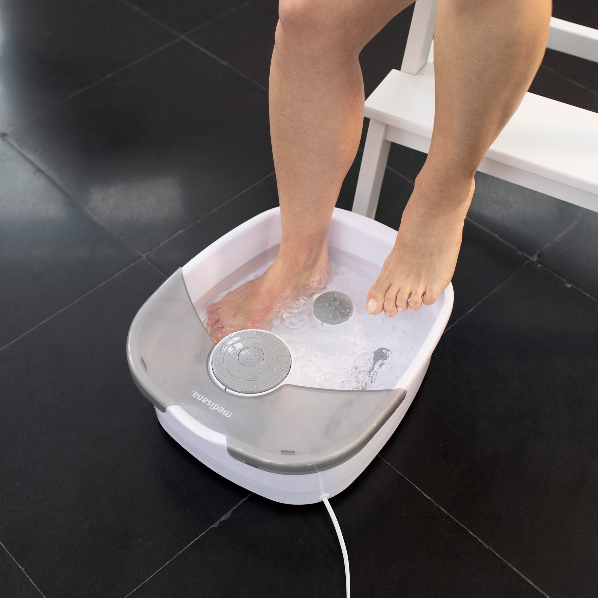 Hidromassagem para Pés Medisana FS 881 com Relevos, Vibração e Rolos de Reflexologia Branco-3