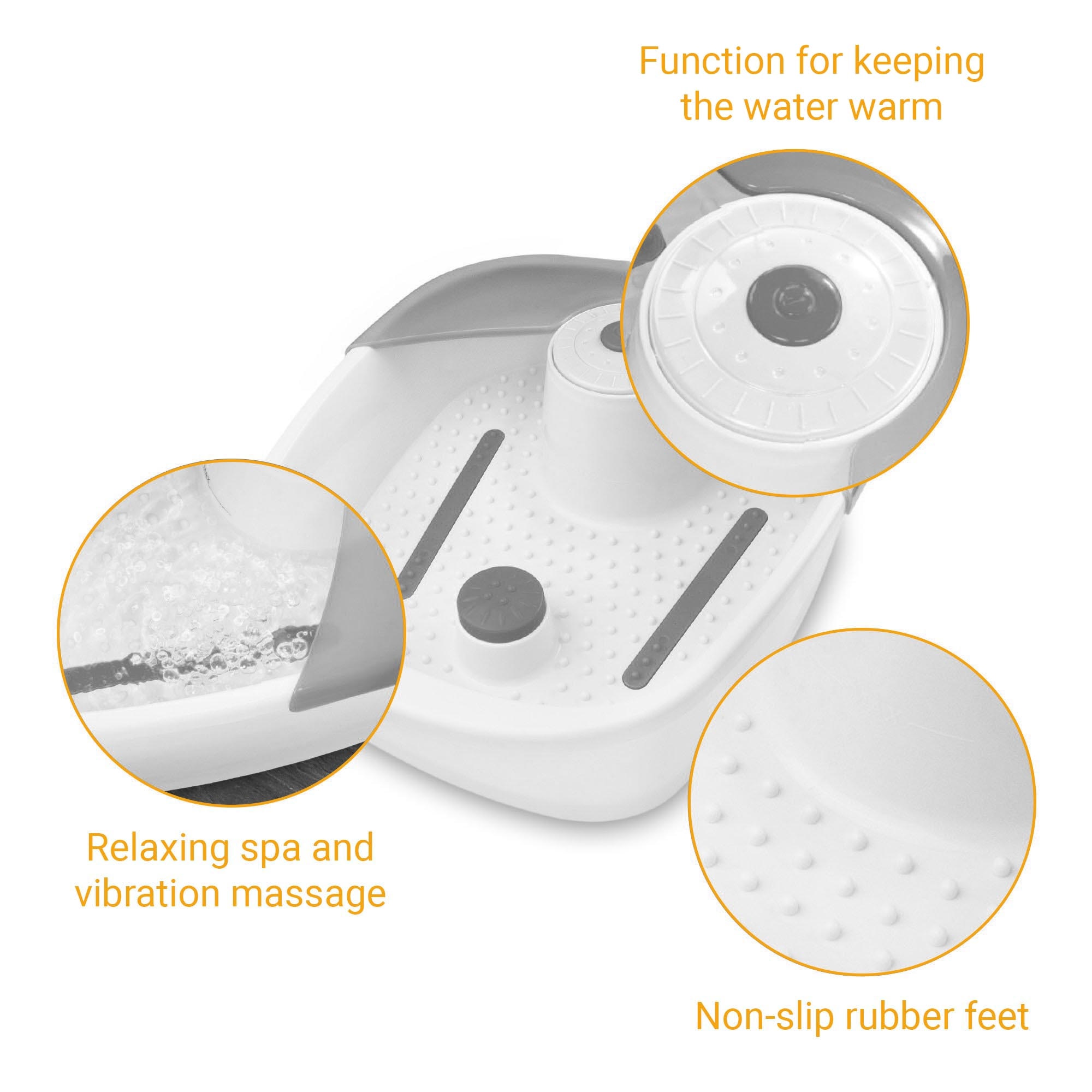 Hidromassagem para Pés Medisana FS 881 com Relevos, Vibração e Rolos de Reflexologia Branco-5