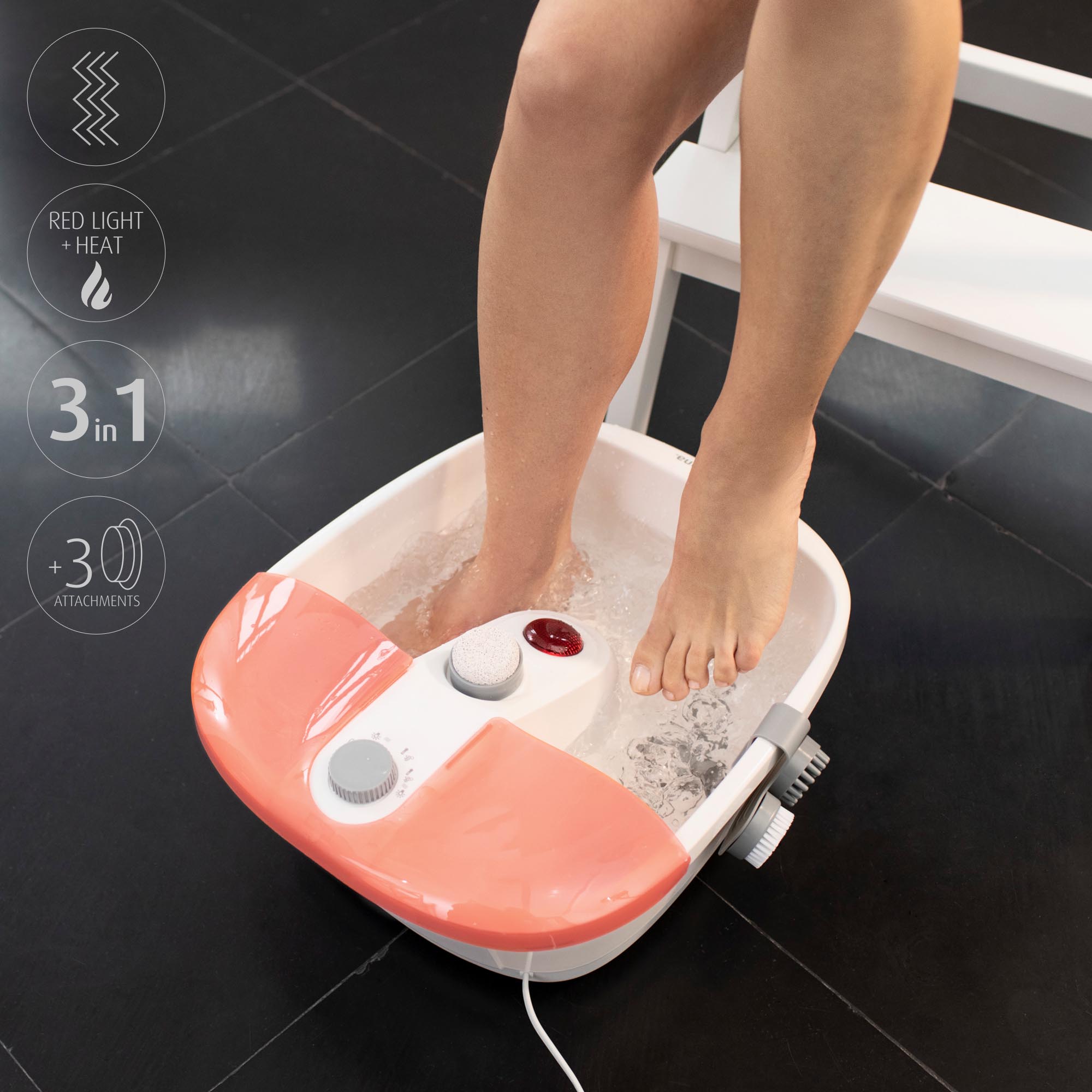 Medisana FS 883 hidromassagem nos pés com luz vermelha Branco-4
