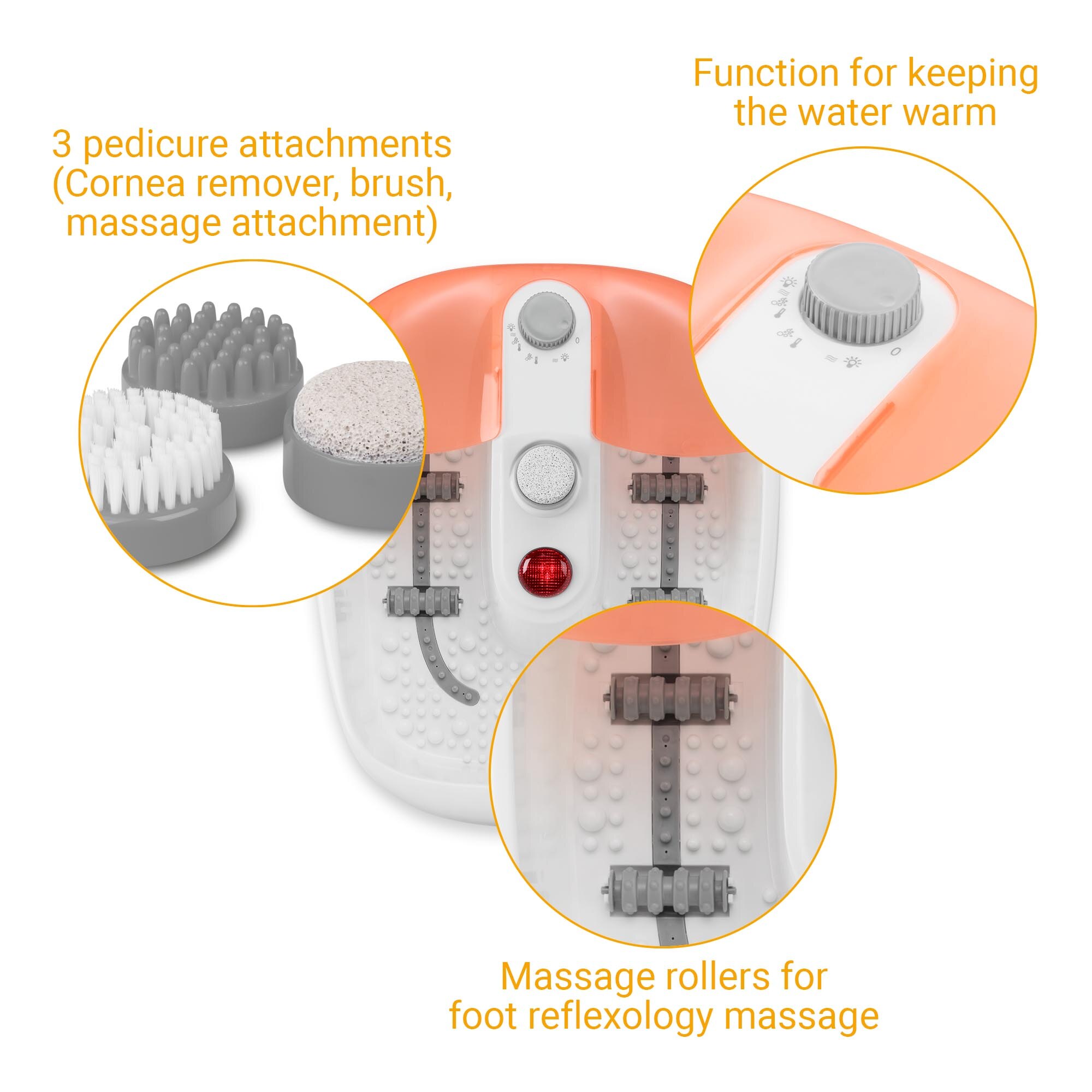 Medisana FS 883 hidromassagem nos pés com luz vermelha Branco-6