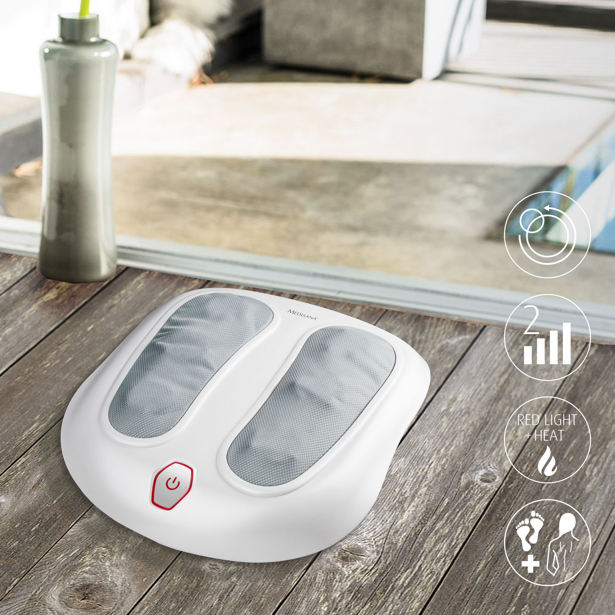 Massajador Medisana FM 883 Shiatsu para Pés e Costas com Calor e 18 Cabeças Preto-4