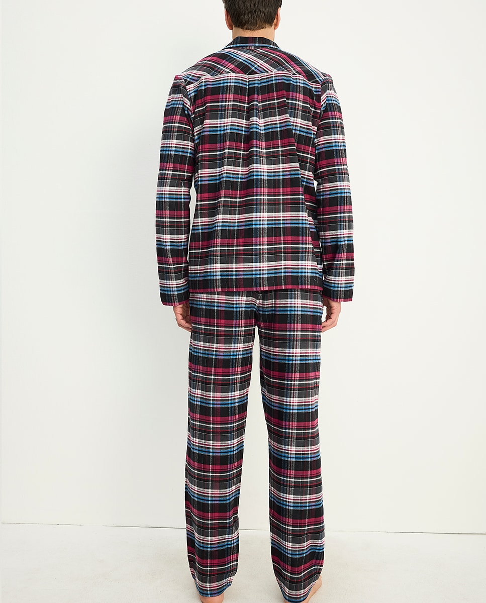 Pijama Completo com Botões e Bolsos Vermelho-2