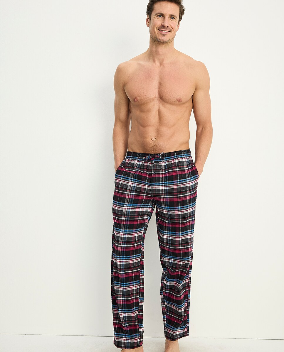 Calças de Pijama com Bolsos Vermelho-1