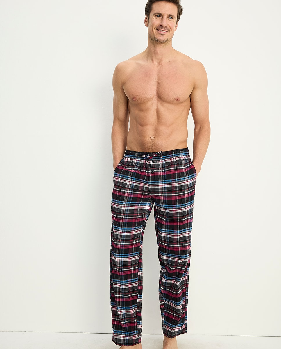 Calças de Pijama com Bolsos Vermelho-1