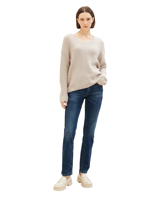 Imagem 0 de Jeans com Corte a Direito Alexa com Efeito Desgastado
