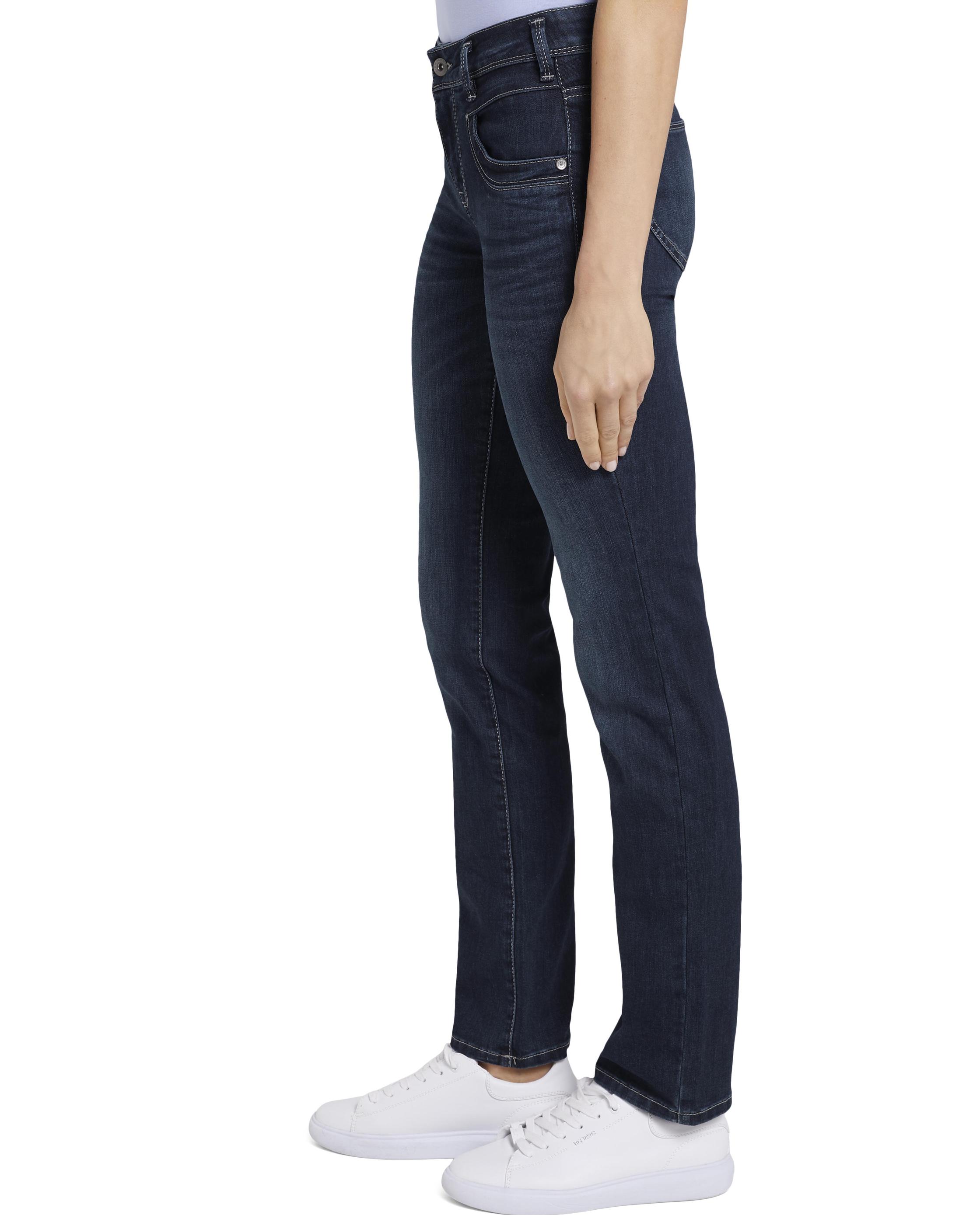Jeans com Corte a Direito Alexa de Cintura Média Azul-3