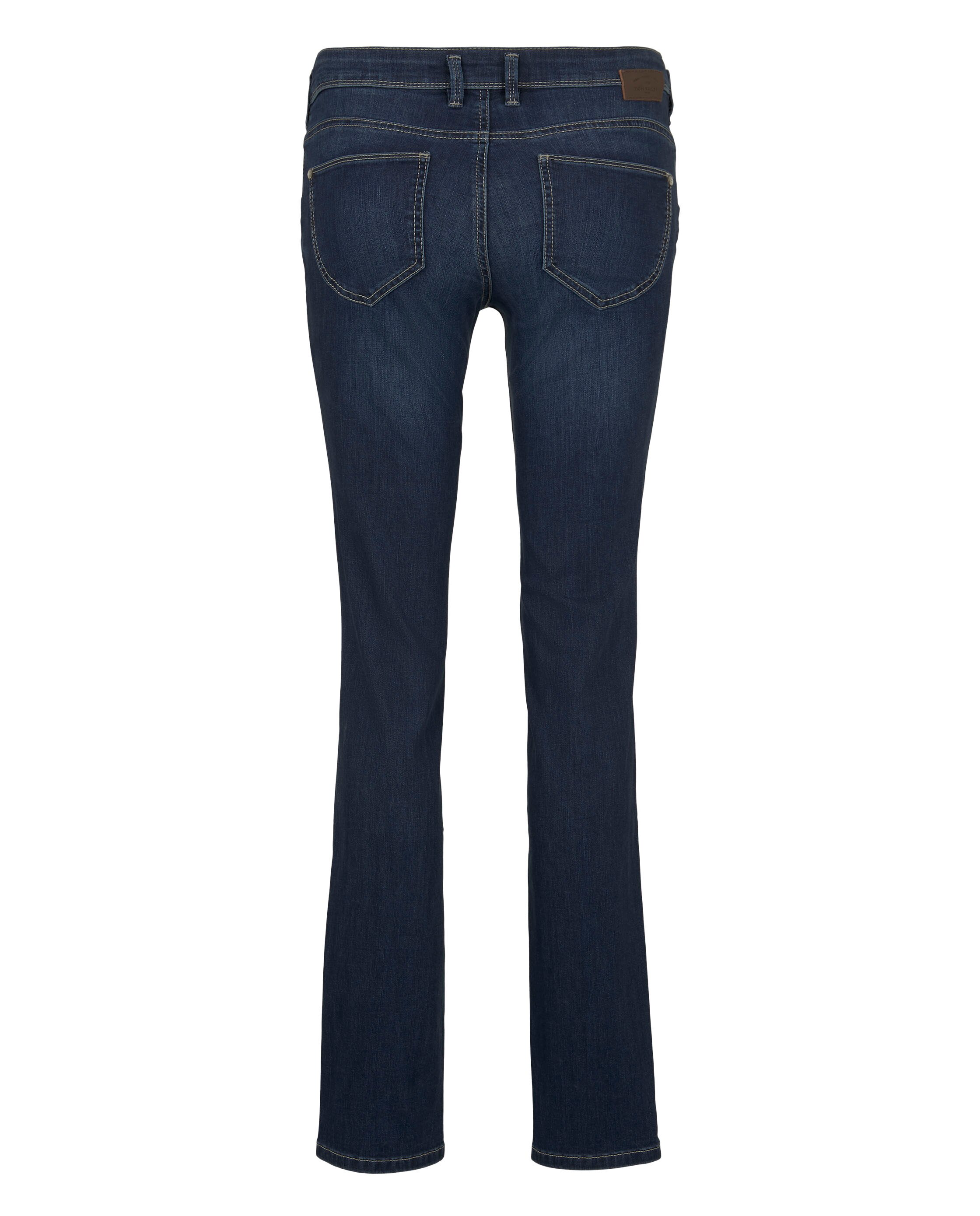 Jeans com Corte a Direito Alexa de Cintura Média Azul-4