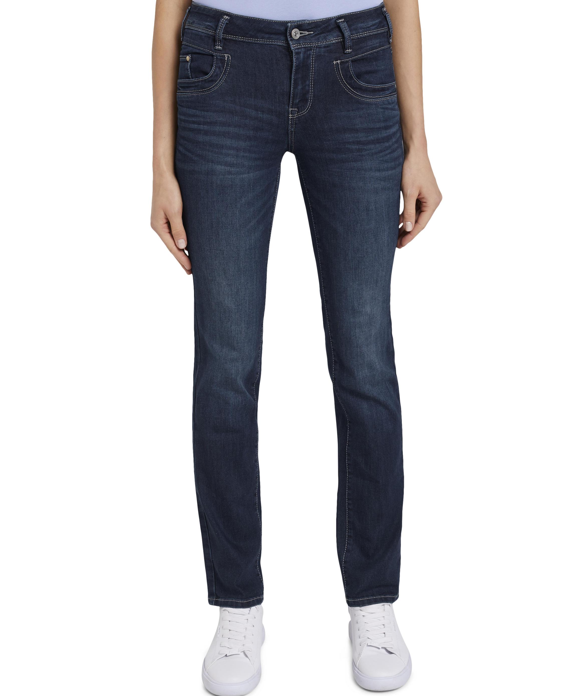 Jeans com Corte a Direito Alexa de Cintura Média Azul-6