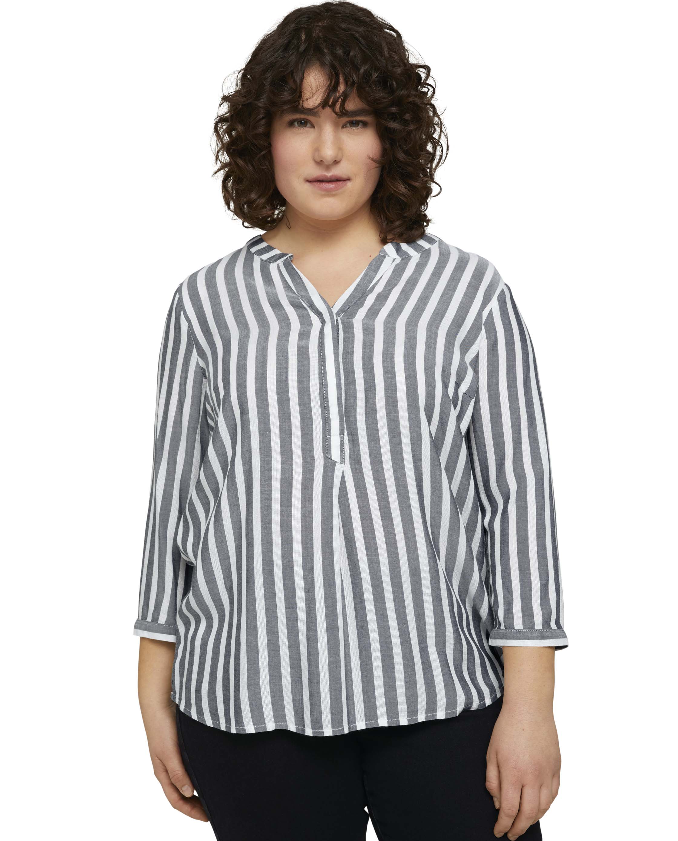 Imagem 0 de Blusa Às Riscas e Mangas 3/4