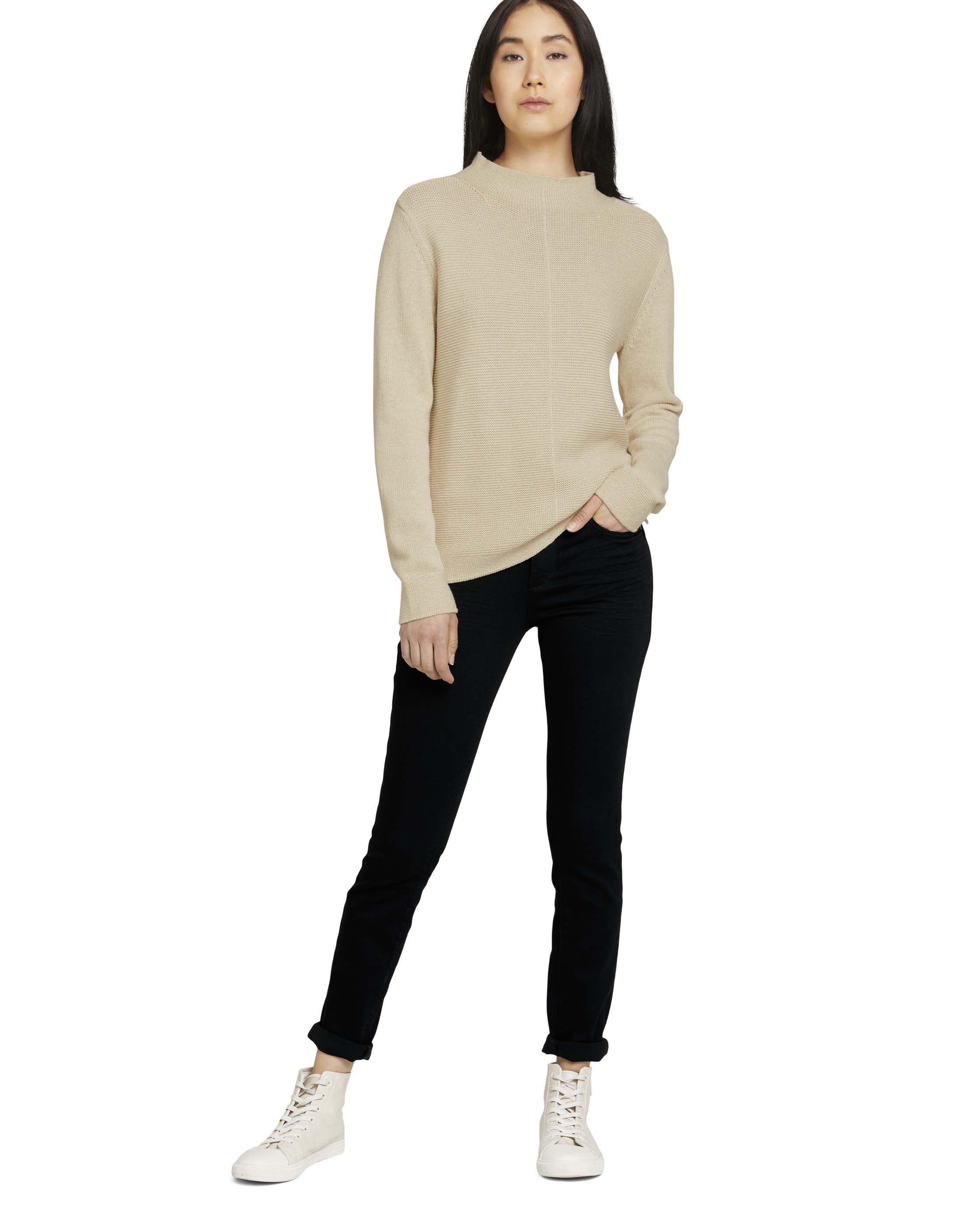 Jeans Straight Alexa Skinny de Cintura Média Preto-1